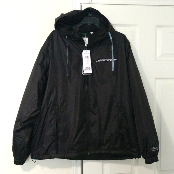 Lacoste men's quilted water repellent zip up windbreaker black puffer jacket - Picture 1 of 17